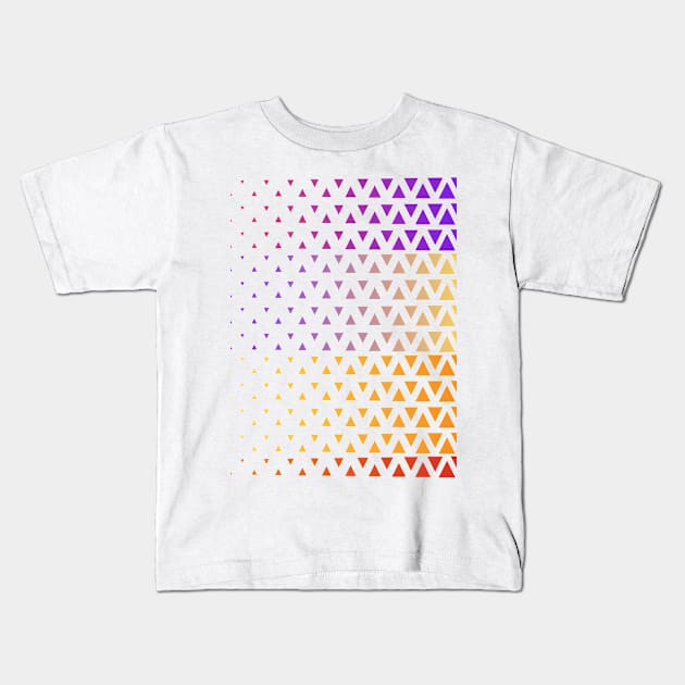 Rainbow gradient triangle pattern Kids T-Shirt by Creatyle